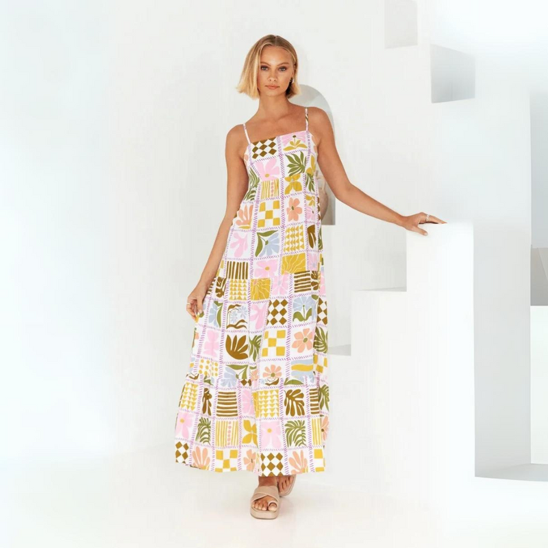 Vestido Longo Feminino Estampado Flores
