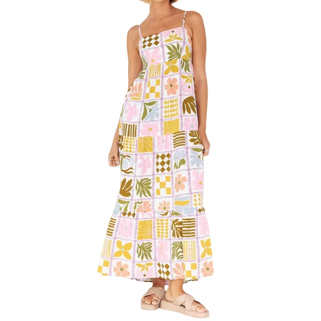 Vestido Longo Feminino Estampado Flores